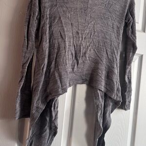 Gray Asymmetrical Hem Women's Cardigan top